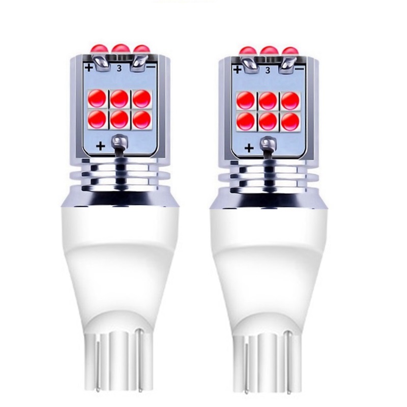 

2PCS T15 W16W WY16W Super Bright 1800LM LED Auto Brake Bulb Reverse Light Car Turn Signal Rear Fog Lamp Daytime Running Lights, As pic