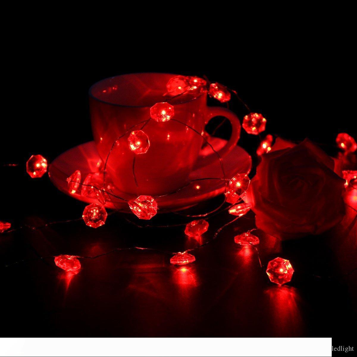 

Valentine String Lights Red Diamond Copper Wire Lights - 10 Ft. Long, 40 Lights, 7 Light Modes