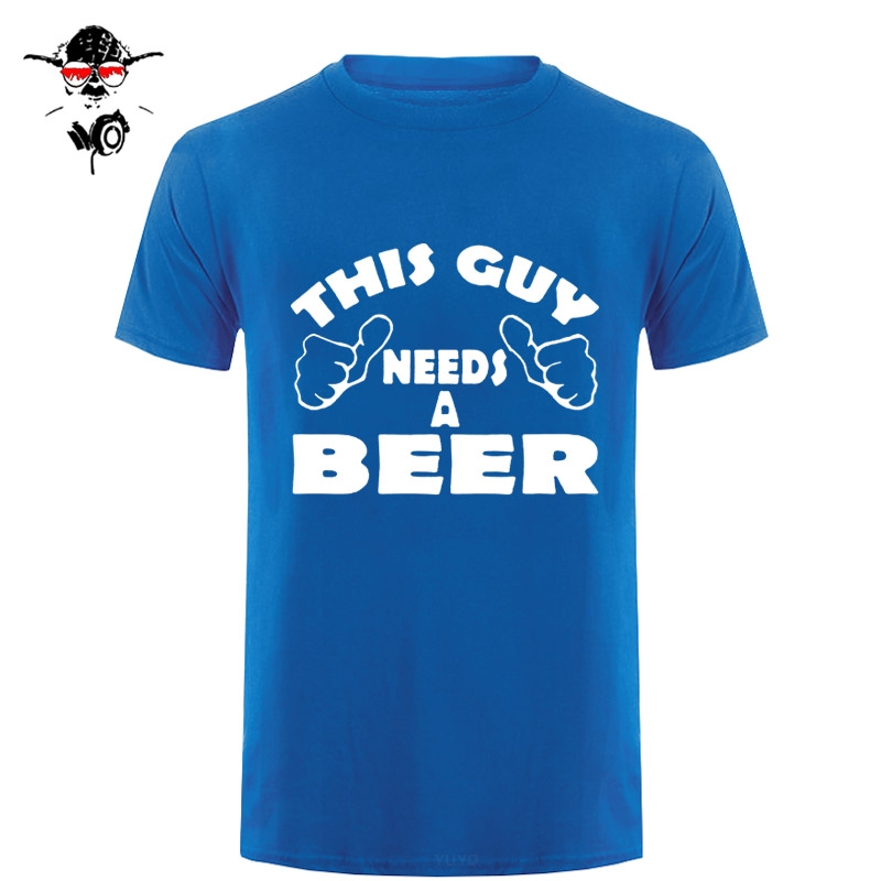 

This Guy Needs A Beer Funny Drinking Holiday Gift Drunk T SHIRT Men Cotton Casual College Printed T-shirt tshirt, Red yellow