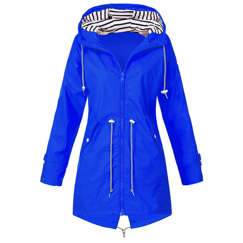 

New Women's Raincoat Transition Jacket SunsetAutumn Winter Rain Coat Hiking Jacket Outdoor Camping Hiking Jackets Coats Female, Blue