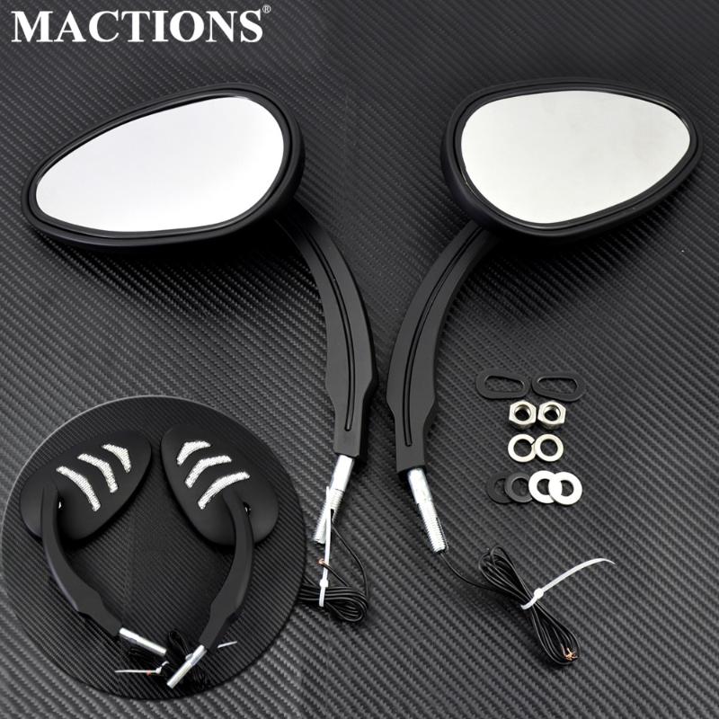 

Motorcycle LED Mirror Black/ChromeTurn Signal Side Rearview Mirrors For Dyna Fat Bob FXDF Wide Glide FXDFSE