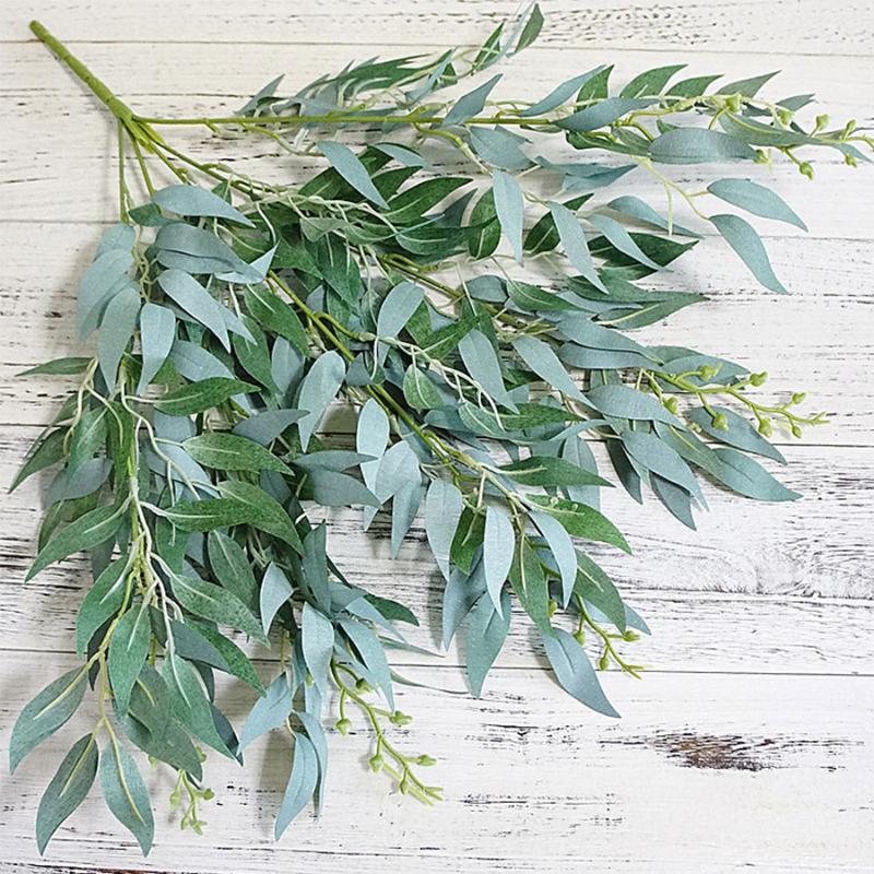 

artificial leaves bouquet fake willow jungle wedding backdrop decoration christmas faux foliage vine party home decor plant Xmas, Light green