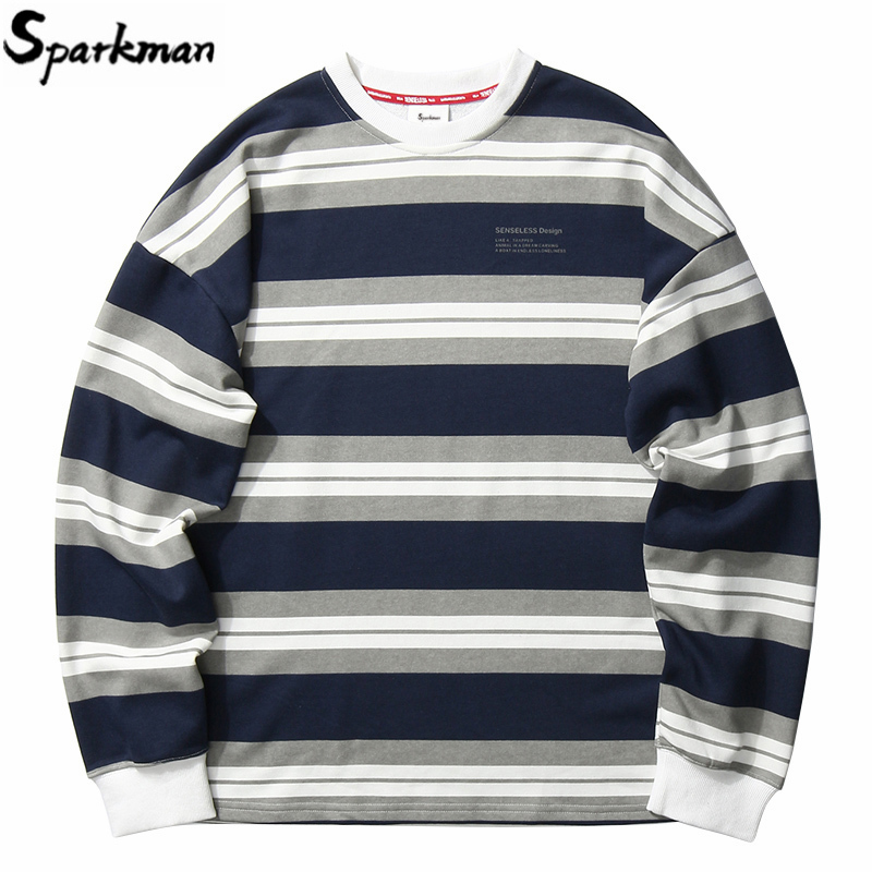 

Men Hip Hop Sweatshirt Pullover Retro Striped Harajuku Pullover Streetwear Cotton Autumn 2020 Sweatshirt Hoodie Blue White Red, B31w2157 red