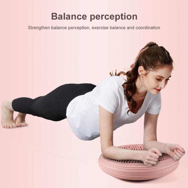 

34cm Yoga Massage Cushion Mat Fitness Exercise Mat PVC Thickening Gym Sports Pad Wheel Cushiest Pad Riot Wobble Stability, Blue