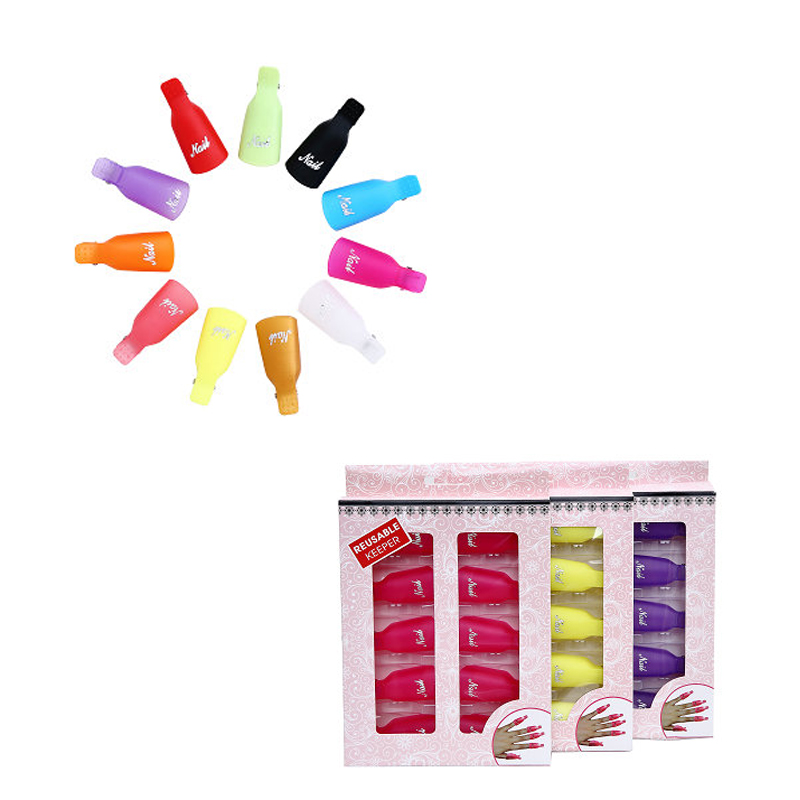 

10pcs Plastic Nail Art Soak Off Cap Clips UV Gel Polish Remover Wrap Tool Fluid for Removal of Varnish Manicure Tools