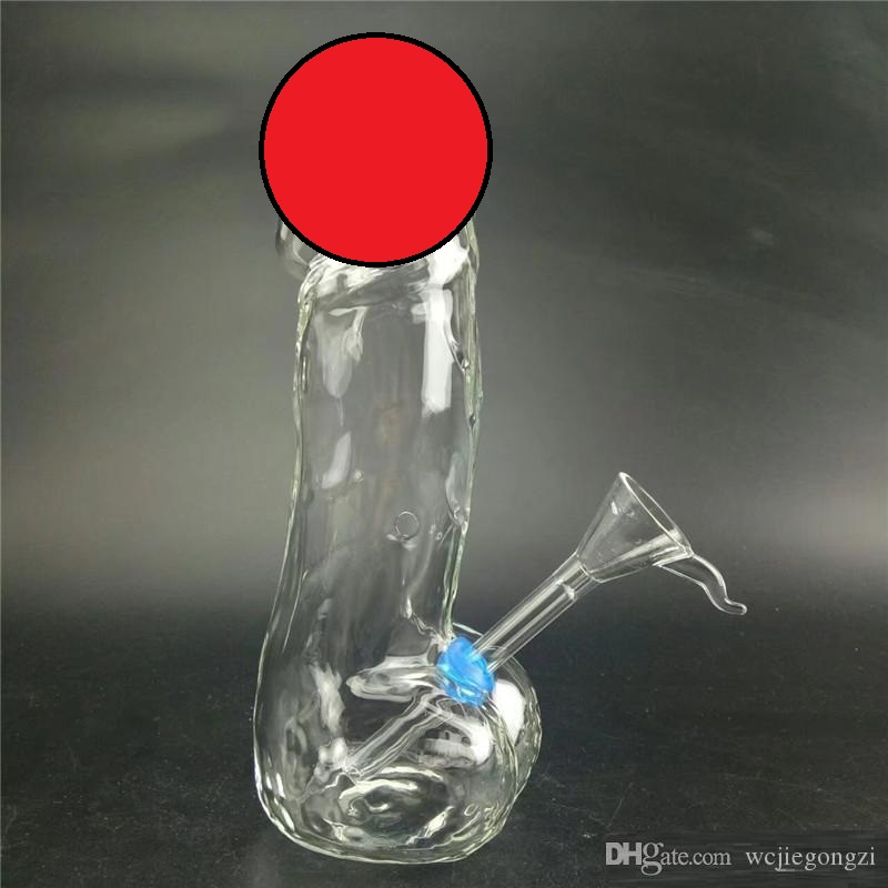 

High Quality USA Male Penis Water Pipe Glass Bongs 20CM Clear Oil Dab Rigs With Removable Downstem CLEARANCE Glass Hookahs for Smoking