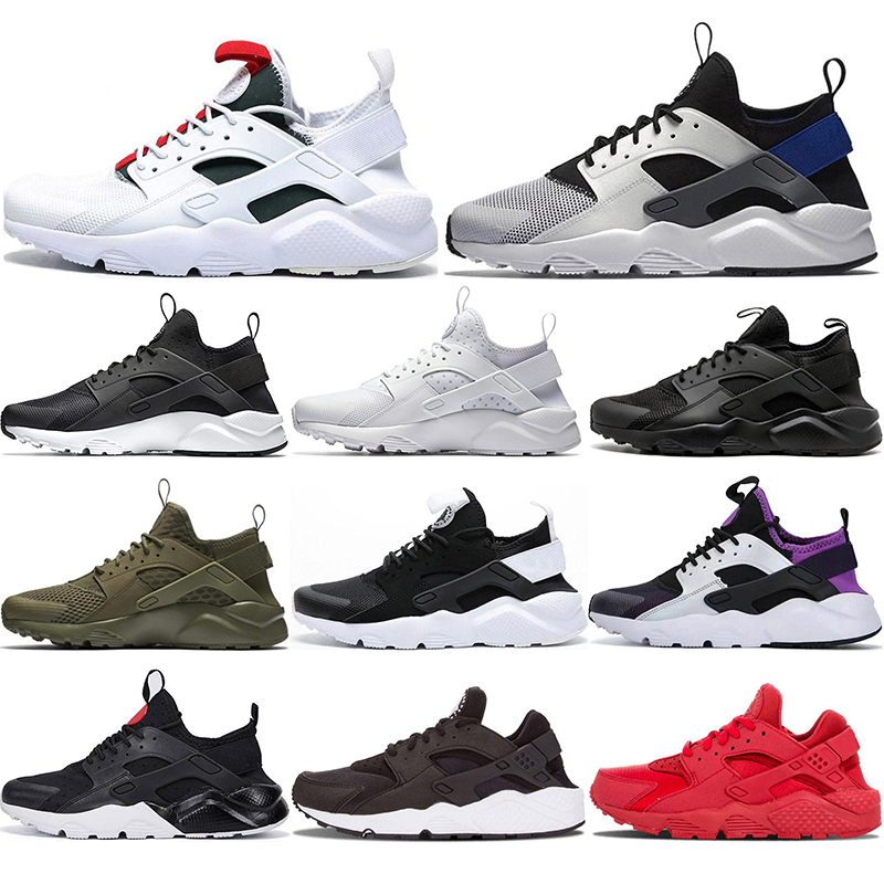 

with free socks White ACE Huarache 4.0 IV Running Shoes Classic Triple Black red men women Huaraches sports Sneakers 36-45, #12 1.0 red 36-45
