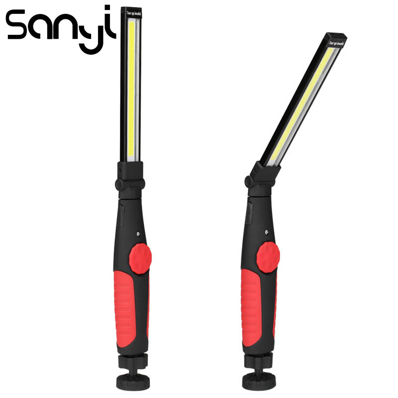 

Portable Lanterns SANYI Magnetic USB Rechargeable Light COB Hook Hanging Lamp LED Slim Work