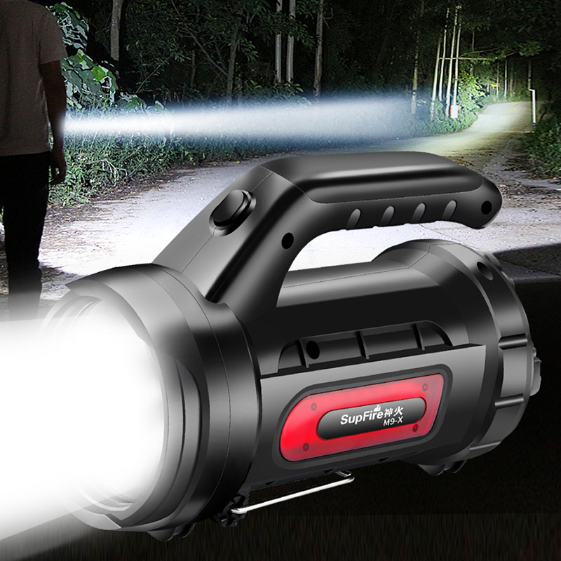 

High Powerful Portable Spotlight LED 18650 M9-X Work Light Camping Tent Lamp Outdoor Sports Long Shots Searchlight
