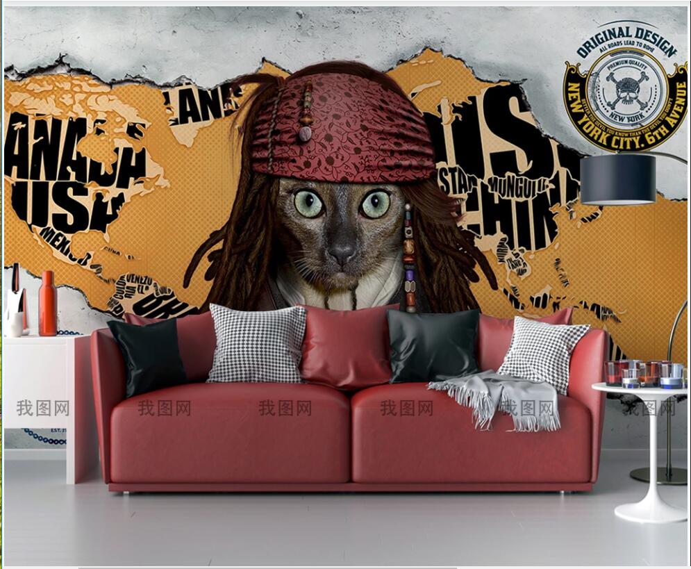 

3d wallpaper custom photo mural on the wall Pirate Dog Trend Tooling background Home decor 3d wall murals wallpaper for living room, Non-woven wallpaper