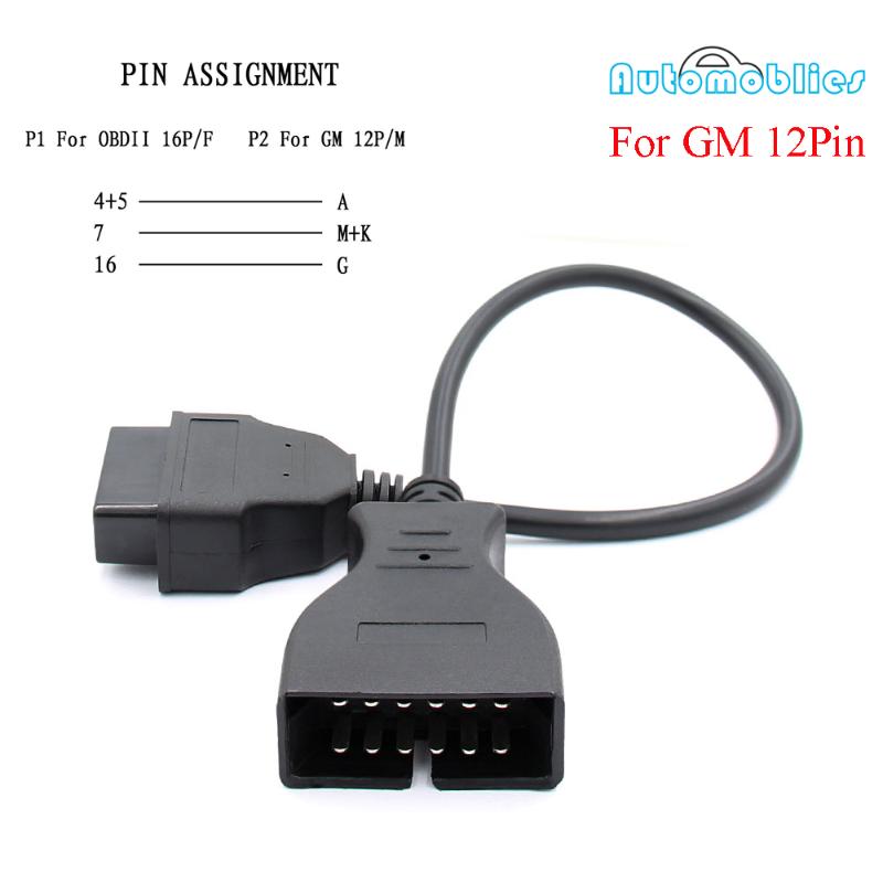 

Auto Diagnostic Connector OBDII OBD 2 Connector Adapter for GM 12 Pin GM12 to 16 Pin Cable For GM Vehicles auto scanner adapter