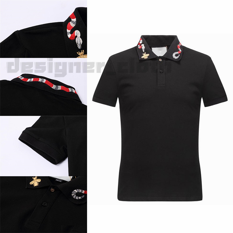 

20ss Spring Italy Tee Designer T Shirt Polo Shirts High Street Embroidery Garter Snakes Little Bee Printing Clothing Mens Brand Polo Shirt