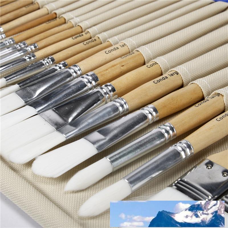 

Chip Paint Brushes Set Professional Synthetic Short Handle W Brush Case Art Supplies Watercolor Oil Paint Brush