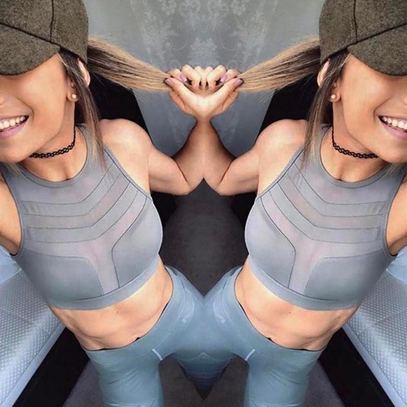 

Women Sports Vest Roman Cloth Running Workout Sleeveless Vest Moisture Wicking Mesh Breathable Fitness Cycling Tank Top, Gray