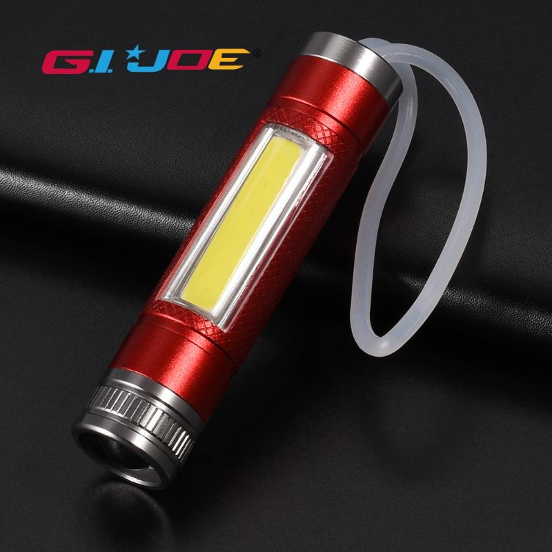

GIJOE mini cob keychain light use 1* battery bicycle light waterproof super bright powerful aluminum alloy torch