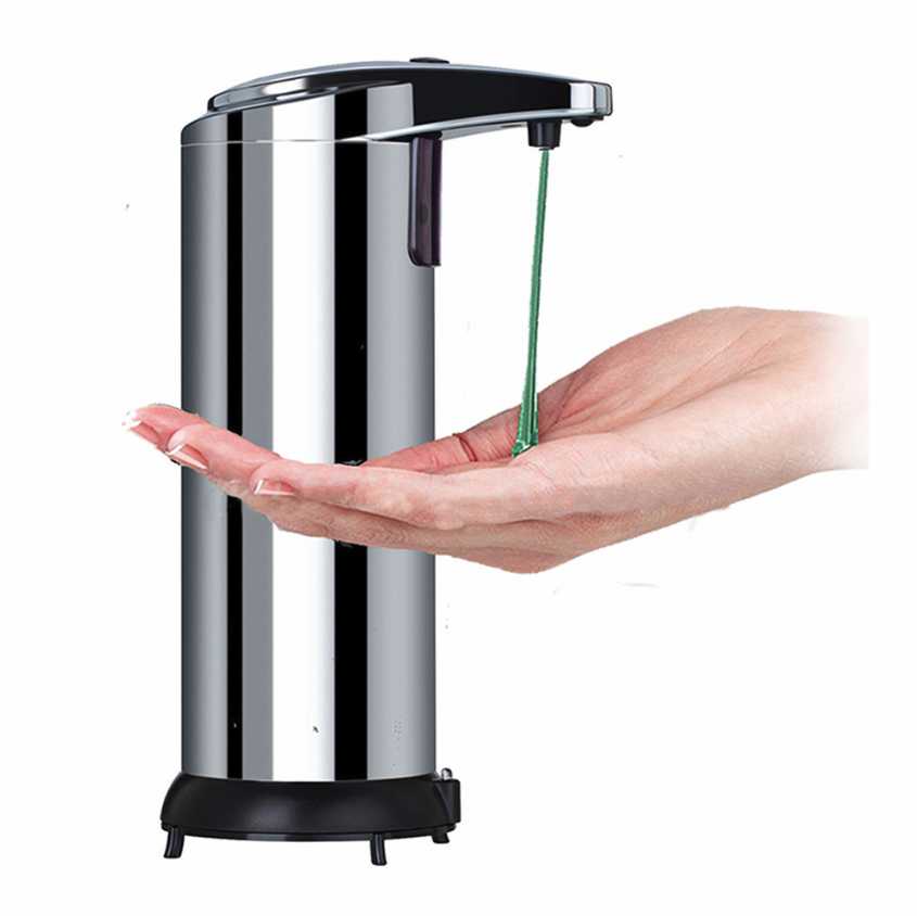 250 ml Rostfritt stål Automatisk tvål Dispenser Infraröd sensor Tvål Dispenser Touchless Sanitizer Dispenser för badrum Kök