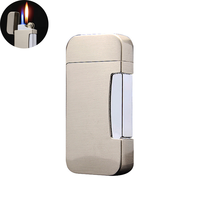 

Adjustable Double Flame Lighter Torch Flame Switchable Grinding Wheel Gas Lighter Refillable Butane Gas Jet Lighter