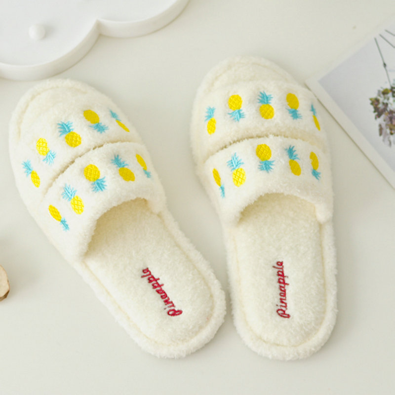 

autumn winter home shoe cartoon cotton slippers household shoes indoor Fish mouth slippers indoor women shoes, Beige
