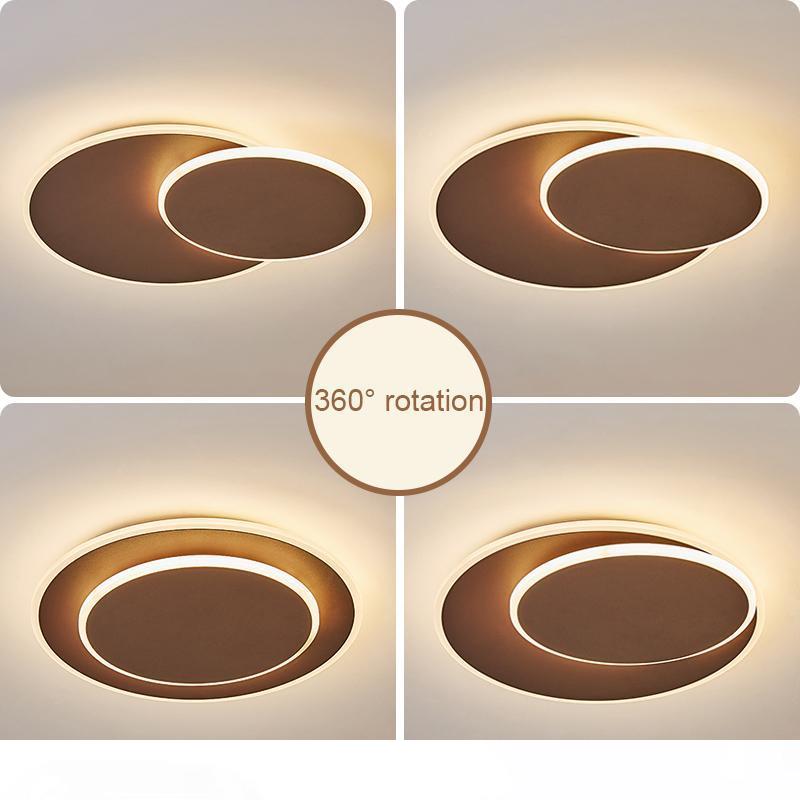 

Round DIY Rotating Modern Led Ceiling Lights For Living Room Bedroom Study Room White Brown Color led Ceiling Lamp Fixture bedroom light