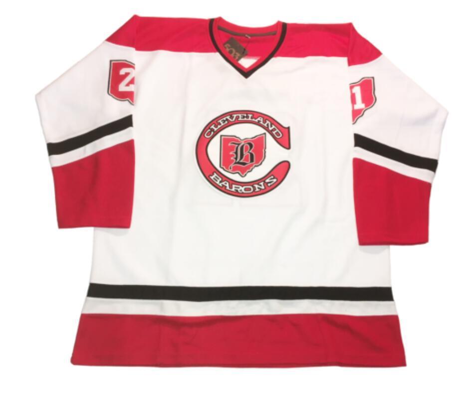 

custom hockey jersey size  S-XXXL 4XL XXXXL 5XL 6XL Cleveland Barons Customized Hockey Jersey Sweater Dennis Maruk Gilles Meloche, As show