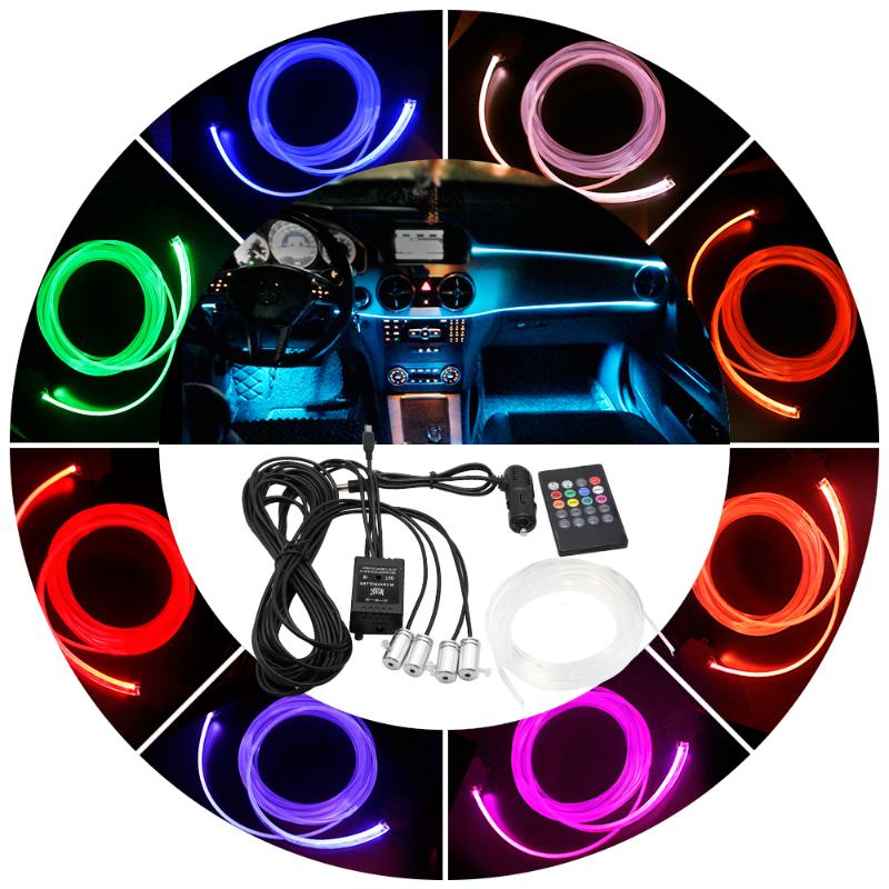

8 Colors DIY Ambient Light EL Cold Line Flexible Interior Atmosphere Moulding Trim Strips Light Lamps For Motorcycle Auto Cars