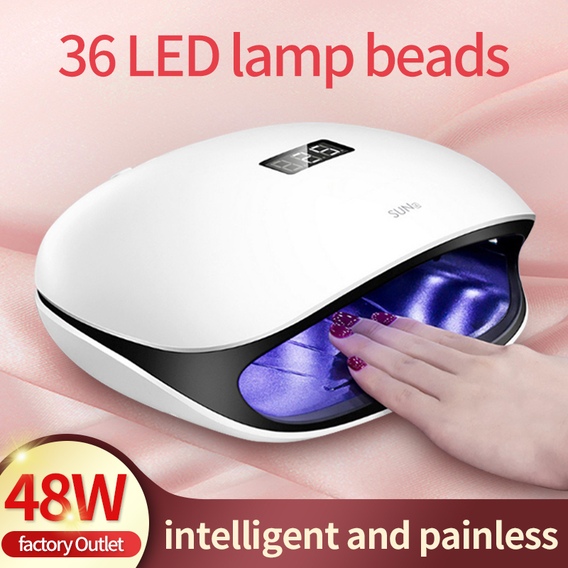 

Sun4 UV LED Nail Lamp 48w Dryer Lamps LED Manicure for Drying Gel Polish 48w Nail Light 405nm Nails Art Beauty Dryer Curing Gel, White