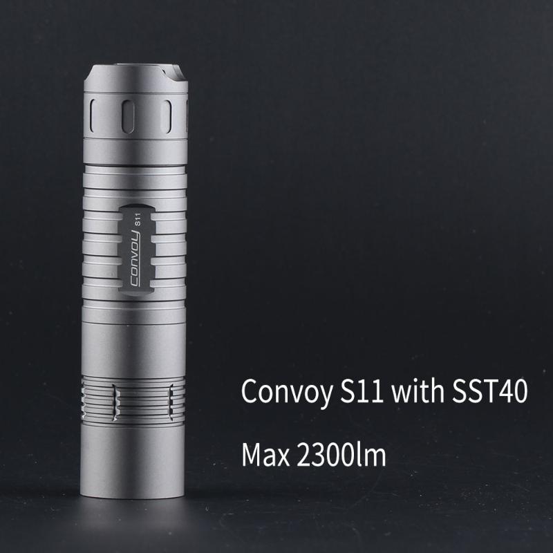 

Blunish gray Convoy S11 with luminus sst40 , DTP board and ar-coated lens,Temperature protection management, up to 2300lm