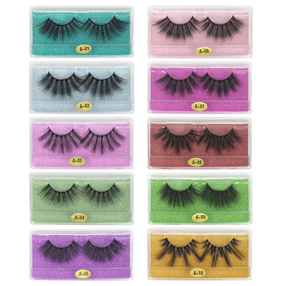 25mm Lashes Wholesale 10 styles 3d mink lashes Mink Eyelashes Natural long Dramatic Eyelash Makeup Lashes In Bulk DHL Free Shipping-image-557582793