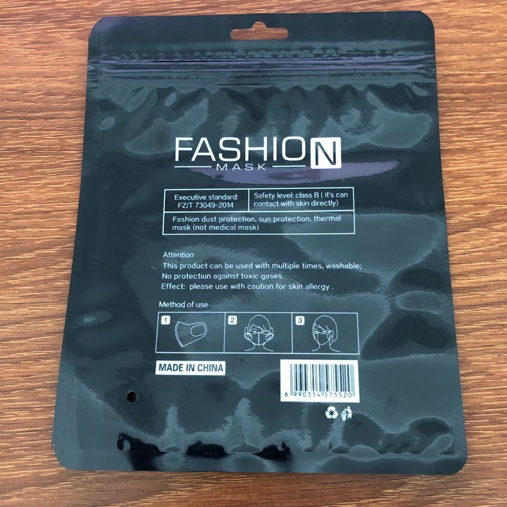 

100pcs Retail Packing Bags for Fashion Mask Package Retail Package Protective OPP Bag Zipper Lock Bags for Masks No Chinese Words Printing