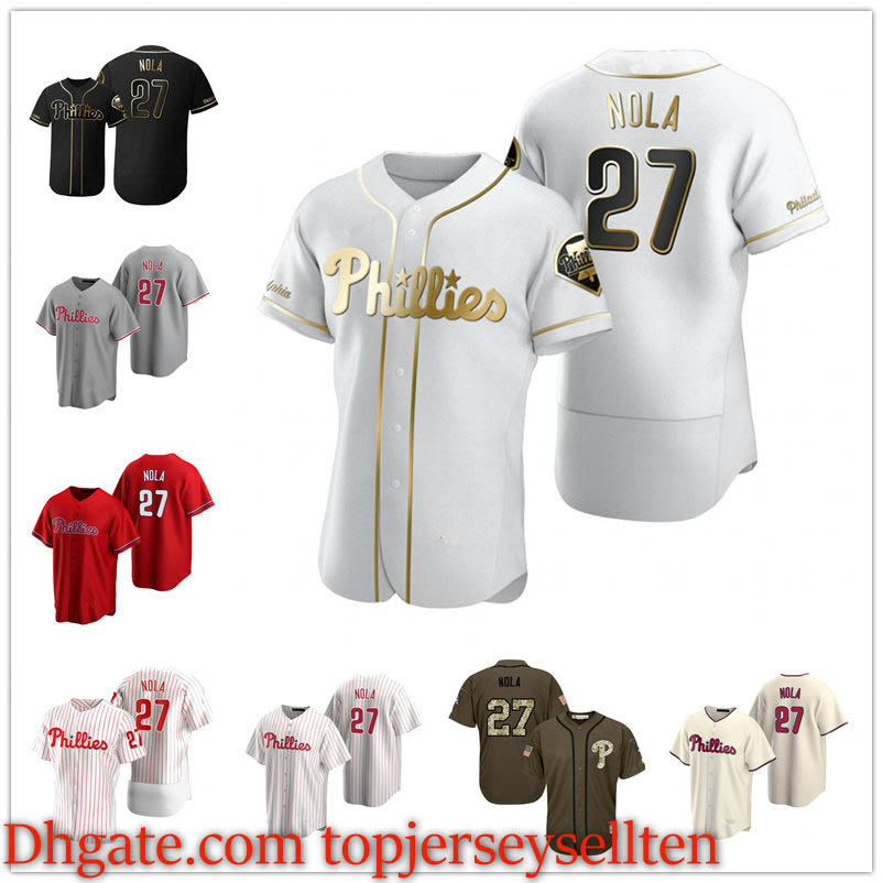 

Phillies MEN WOMEN YOUTH 27 Aaron Nola 2020 Authentic baseball Jersey