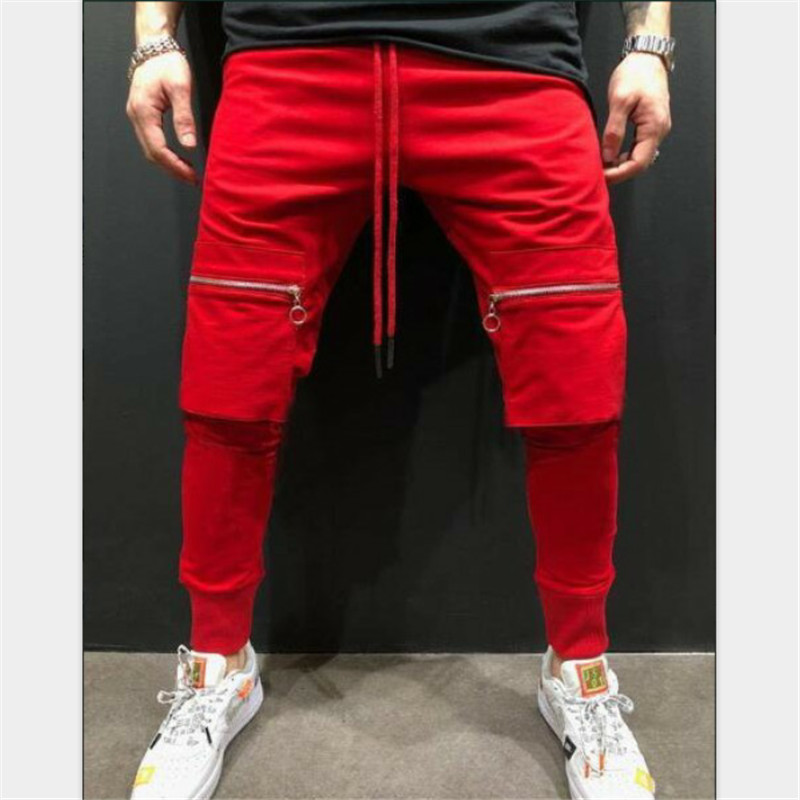 

Jogging Pants 2020 Men Running Pants Fitness Gym multi-pocket Sport Trousers Mens Football Soccer Sport Training, Photo color