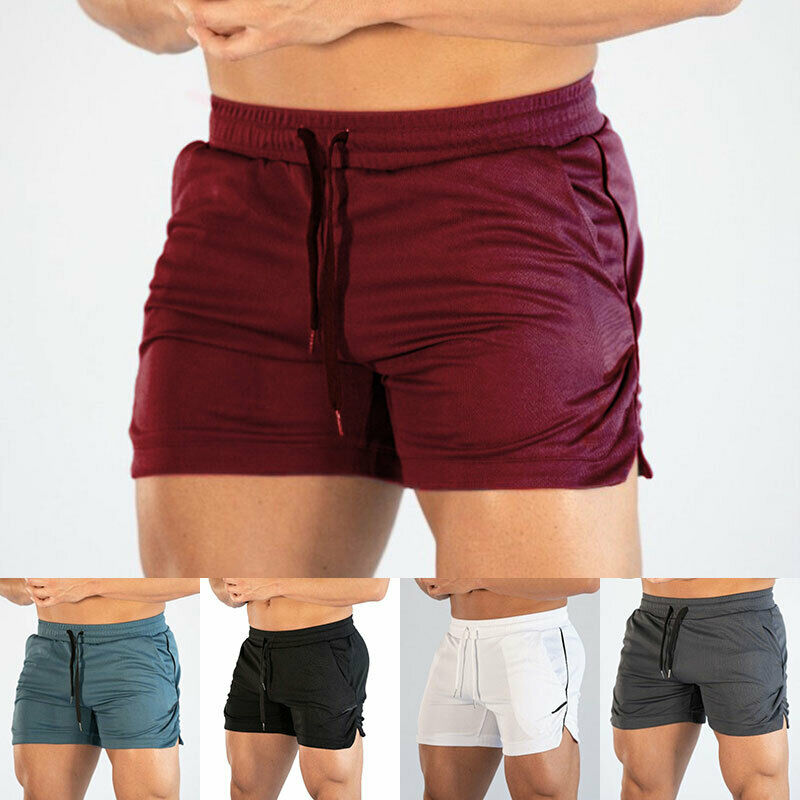 

2020 Summer Men's Gym Shorts Training Running Sport Workout Jogging Shorts Trousers -2XL, Black