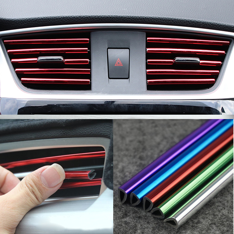 

Car Accessories Interior sticker 5 Meter Flexible Interior Exterior Decoration Moulding Trims Strips line Stickers Decals Air Outlet stickre