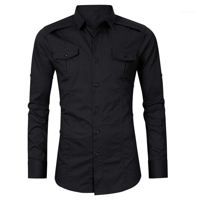 

Autumn Casual Clothing Homme Designer Shirt Mens Long Sleeve Shirt Mandarin Collar Slim Fit Spring