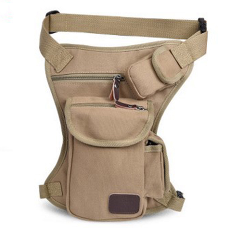

1PC Tool Bag Men Waist Pack Canvas Messenger Shoulder Bags CrossBody Motorcycle Rider Bum Hip Belt Purse Fanny Drop Leg Bags, Coffe