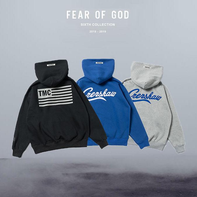 

FOG 6th Fear of God Atmosphere LA Limited Joint TMC Hoodie Sweatshirt Men's Hoodies Street Hiphop Sports Casual Women Hoody Running Loose, Gray