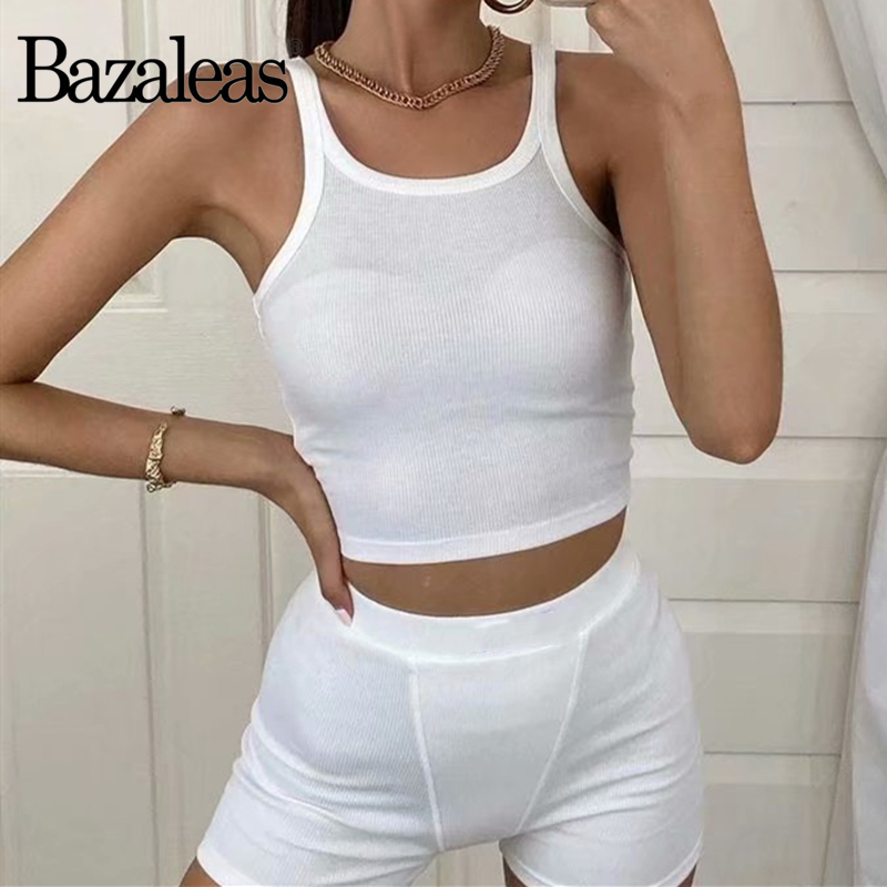 

Bazaleas Fashion White Women crop top Streetwear straps Women Camis Basic Tank Top, 866 green b123