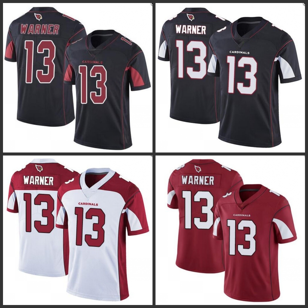 

Arizona Cardinals Men #13 Kurt Warner Red Team Color Men's Women Youth Stitched NFL Vapor Untouchable Limited Jersey, Black;red