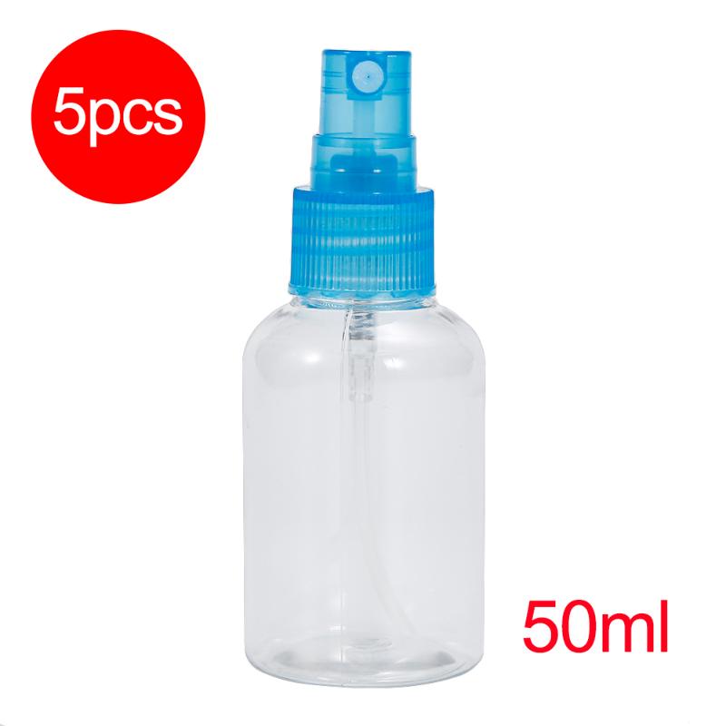 

5Pcs/lot Transparent Refillable Bottles Empty Cosmetic Makeup Face Lotion Atomizer 50ml Sample Bottle Travel Use