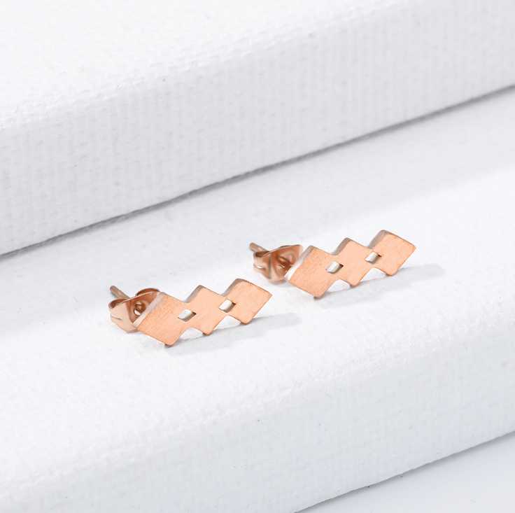 

Love Heart Square Design Earring Studs Elegant Fashion Women Jewelry Girl Gifts Gold AGMXEH
