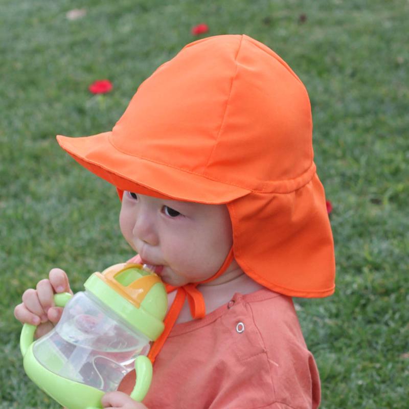 

Summer New 0-5 Years Baby Sun Hat Children Outdoor Neck Ear Cover Anti UV Protection Beach Caps Kids Boy Girl Swimming Flap Cap, White