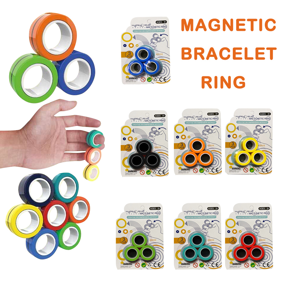 Anti-Stress Magnetic Magic Rings Magic Show Tool Unzip Toys For Magician Trick Props Decompression Magic Trick Toys Ring Gift