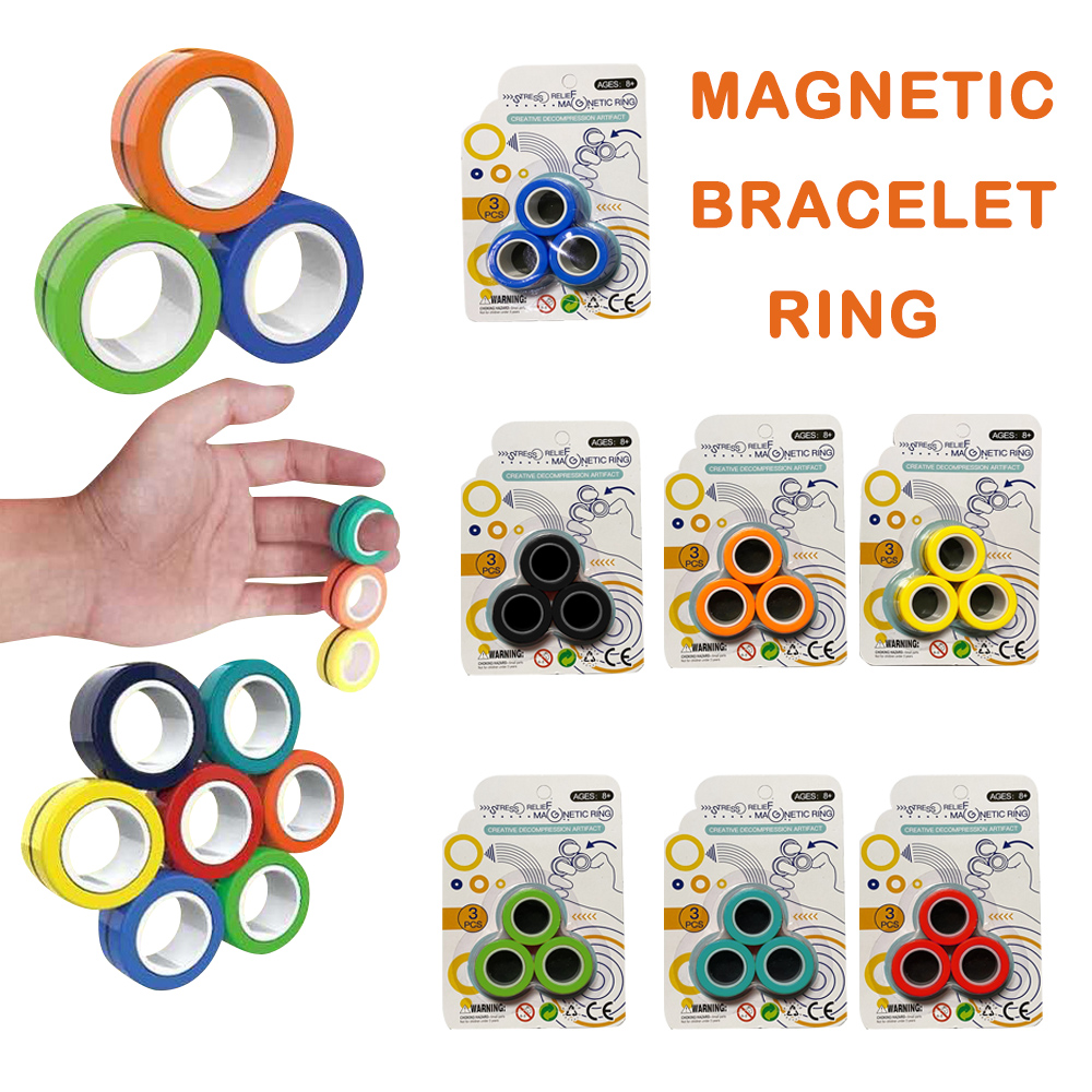 

Anti-Stress Magnetic Magic Rings Magic Show Tool Unzip Toys For Magician Trick Props Decompression Magic Trick Toys Ring Gift
