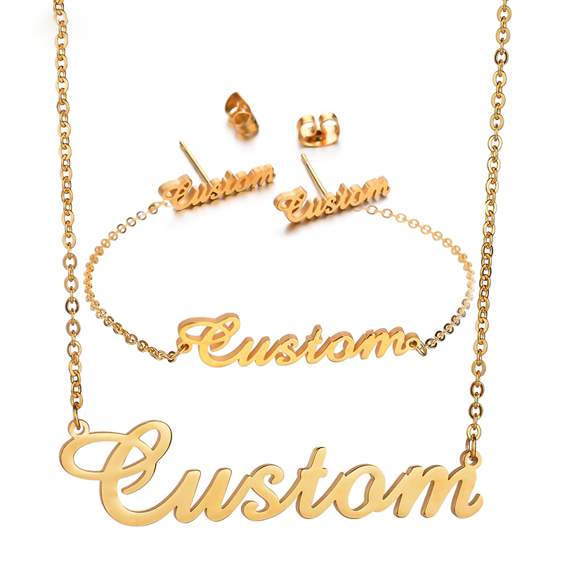 

Gold Silver Color Personalized Custom Name Pendant Necklace Customized Cursive Nameplate Necklace Women Handmade Birthday Gift