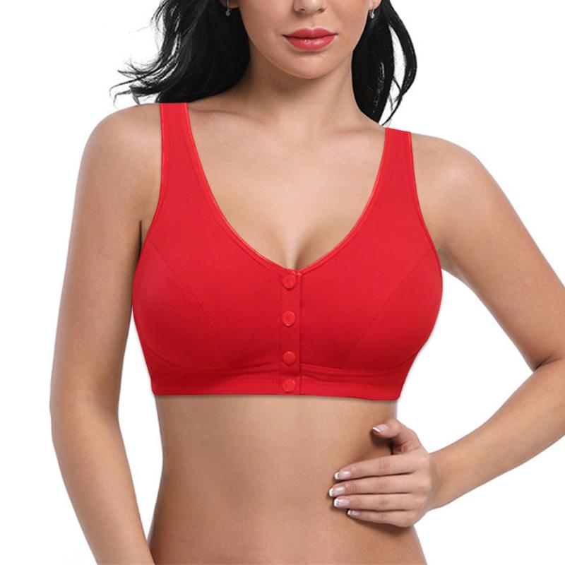 

Cozy Women Bra Front Button Vest Lingerie Leisure Cotton Sexy Underwear Brassiere Bralette BH Tops 34-48 Size, Beige
