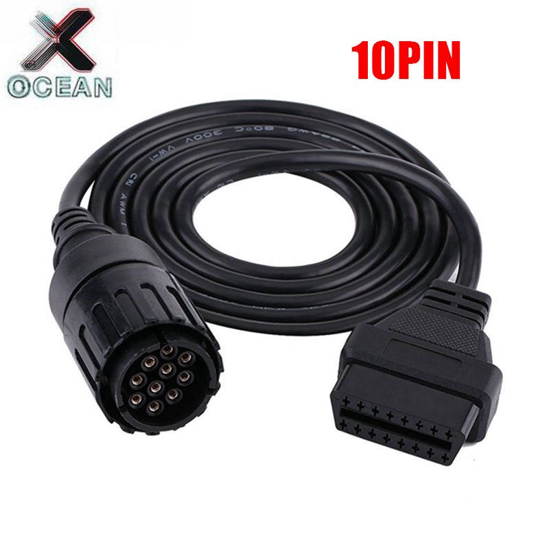 

OBD 10Pin male to OBD2 16Pin female For ICOM A2 D Cable For 10 Pin Motorcycle Adapter iCOM D Diagnostic Cable