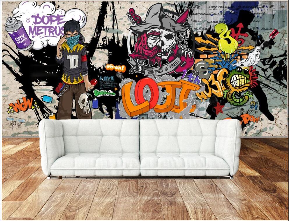 

3d wallpaper custom photo mural on the wall Retro nostalgic graffiti pirate dining bar Home decor 3d wall murals wallpaper for living room, Non-woven wallpaper