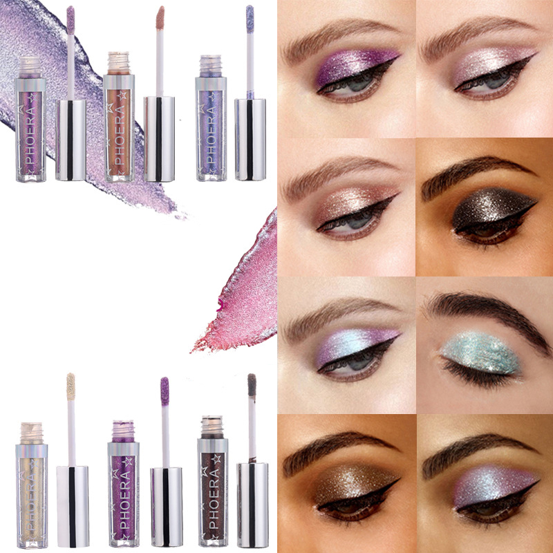 PHOERA Liquid Eye shadow Shiny Eye shadow Long lasting Shimmer Pigmented Liquid Eye shadow 12 colors-image-562329912