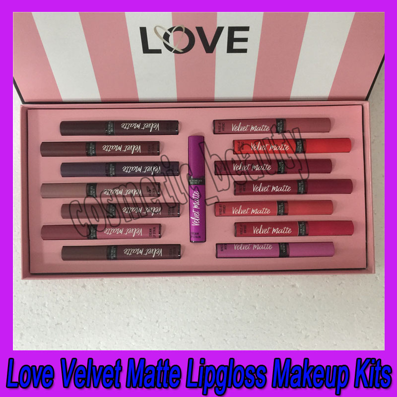

.15 Color Love Velvet Matte Cream Lip Stain Gloss Set Liquid Lipstick Long-Lasting Moisture Lipgloss Lip Makeup Kits, Mixed color