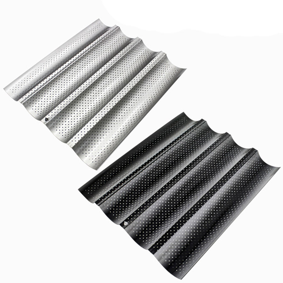 

Baking Tools 3 Styles Non-Stick Perforated French Bread Pans Baguette Mold Baker Baking Wave Stainless Steel Baguette Pan Mold DH0895 T03